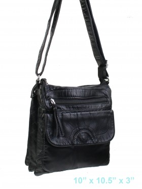 Solid Faux Leather Satchel